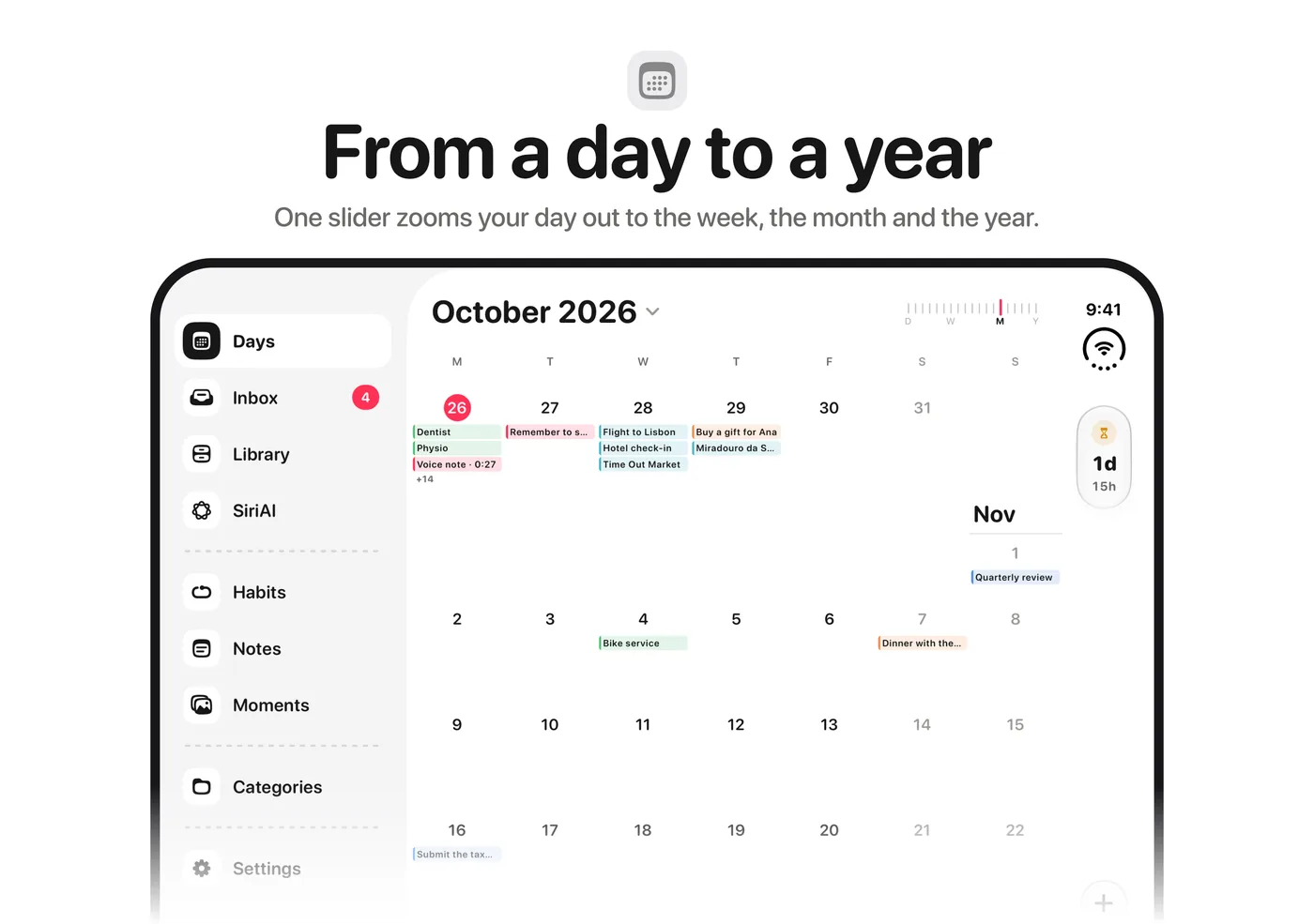 From a day to a year: the month on iPhone Duo.