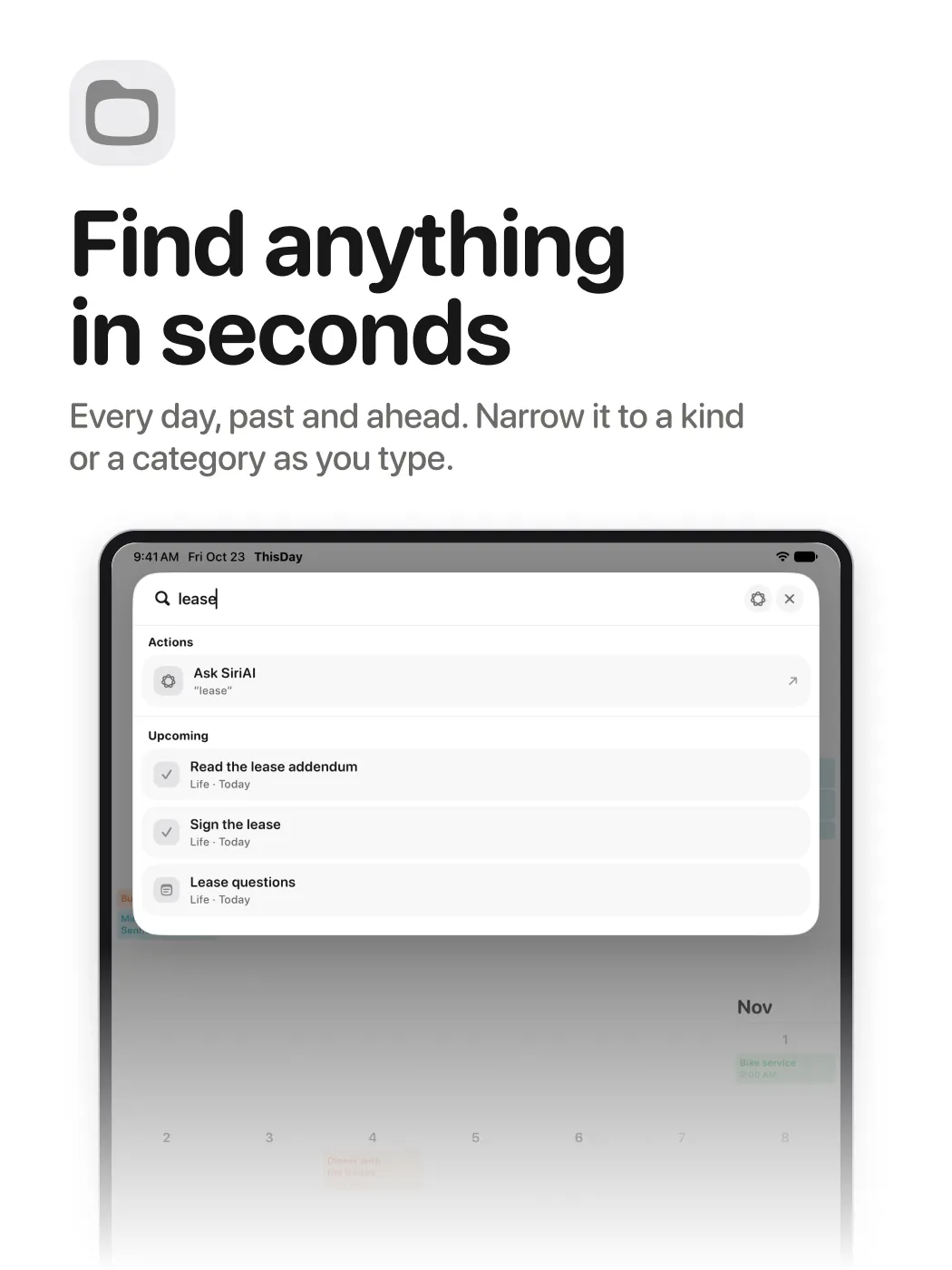 Find anything in seconds, on iPad.